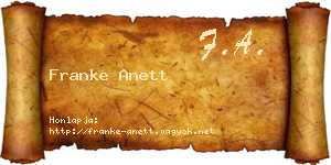Franke Anett névjegykártya