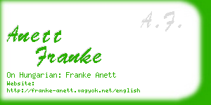 anett franke business card